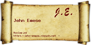 Jehn Emese névjegykártya
